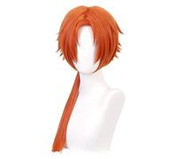 WELLHY Cosplay Wig Anime Toilet-Bound Hanako-kun Kurai Akane Cosplay Wig Jibaku Shounen Orange Wig Synthetic Hair + Wig Cap Party Role Play for Coser