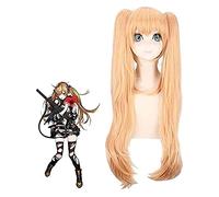 WELLHY Cosplay Wig Anime Wigs Girls Frontline Ump45 Ump9 Wig Cosplay Costume Women Long Heat Resistant Synthetic Hair with Double Ponytails for Coser