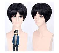 WELLHY Cosplay Wig Anime Your Lie in April Arima Kousei Wig Cosplay Costumes Black Short Heat Resistant Fiber Hair Halloween Role Play Wigs FLYAND for Coser