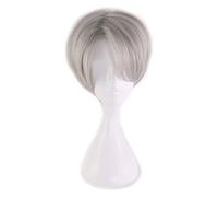 WELLHY Cosplay Wig Anime Yuri!!! on ICE Victor Nikiforov Cosplay Short Silver Grey Wig Synthetic Hair + Wig Cap Halloween Party Role Play Prop for Coser