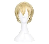 WELLHY Cosplay Wig Aoharu x Kikanjuu Tachibana Hotaru Cosplay Wigs Short Golden Heat Resistant Synthetic Hair Wig + Wig Cap for Coser