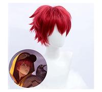WELLHY Cosplay Wig Brand Game King of Glory Game Skin Liu Bei Cosplay Wig Short red Hair Fiber Synthetic Hair for Coser