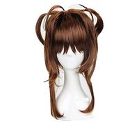 WELLHY Cosplay Wig Cardcaptor Sakura Kinomoto Sakura Cosplay Wig Heat Resistant Synthetic Hair Wig + Wig Cap for Coser