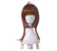 WELLHY Cosplay Wig Cardcaptor Sakura Kinomoto Sakura Cosplay Wigs Brown Straight Clear Card Wigs Synthetic Hair Perucas Cosplay Wig for Coser