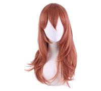 WELLHY Cosplay Wig Chainsaw Man Angel Devil Cosplay Wig Orange Brown Long Wig Heat-Resistant Fiber Hair + Wig Cap Halloween Party Role Play Girls for Coser