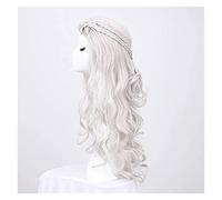 WELLHY Cosplay Wig Daenerys Targaryen Cosplay Wig Grey Long Wavy Blonde Hair Wigs Game of Thrones Dragon Mother Cos Halloween Party Costume Wig for Coser