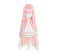 WELLHY Cosplay Wig Darling in The FRANXX 02 Wig Zero Two Wigs Long Pink Heat Resistant Synthetic Hair Perucas Cosplay Wig for Coser