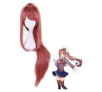 WELLHY Cosplay Wig Doki Doki Literature Club Monika Wigs DDLC 100cm Long Heat Resistant Synthetic Hair Perucas Cosplay Wig +Wig Cap for Coser