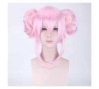 WELLHY Cosplay Wig Fate Grand Order Wig Koyanskaya Tamamo no Mae FGO Cosplay Pink Buns Servent Lancer Role Playing Synthetic Hair Tamamo no Mae for Coser