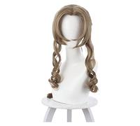 WELLHY Cosplay Wig FF7 Final Fantasy VII Aerith Gainsborough Wig Cosplay Prop Hair Brown Twist Braid Women 80cm Wigs Party Fancy Dress Prop for Coser