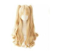 WELLHY Cosplay Wig FGO Fate Grand Order Ereshkigal Cosplay Wig Servant Lancer Chip Ponytails Blonde Hair Cosplay Wigs + 4 Red Hairpins for Coser