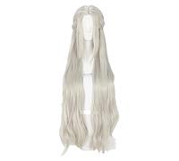 WELLHY Cosplay Wig Fire Emblem ThreeHouses Edelgard Von Fresberg Cosplay Wig Long Gray Straight Heat Resistant Synthetic Hair Wig + Wig Cap for Coser