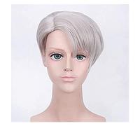 WELLHY Cosplay Wig FLYAND Anime Yuri!!! On Ice Katsuki Yuuri Cosplay Wig Synthetic Hair Halloween Katsuki Yuuri Black Short Cosplay Wigs + Wig Cap One Size Ichiko Wig for Coser