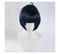 WELLHY Cosplay Wig FLYAND Game P5 Persona 5 Takemi Tae Short Mixed Blue Wig Heat Resistant Hair Cosplay Costume Wigs + Free Wig Cap for Coser