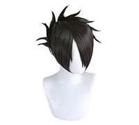 WELLHY Cosplay Wig FLYAND The Promised Neverland Ray Black Short Wig Cosplay Costume Yakusoku No Neverland Heat Resistant Synthetic Hair Cosplay Wigs for Coser