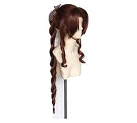 WELLHY Cosplay Wig Game FFVII FF7 Aerith Cosplay Wig Women Blonde Hair Final Fantasy VII Cosplay Wig Aerith Gainsborough Wigs + Wig Cap for Coser