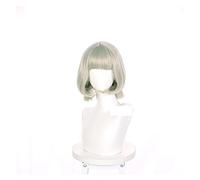 WELLHY Cosplay Wig Game Genshin Impact Character Sayu Cosplay Silver Grey Ponytail Short Hair Wig Halloween Cos Props Heat Resistant Synthetic for Coser
