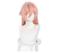 WELLHY Cosplay Wig Game Genshin Impact Yan Fei Cosplay Wig Yanfei Gradient Pink White 60cm Long Heat Resistant Synthetic Hair Women Role Play for Coser