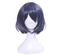 WELLHY Cosplay Wig Game SINoALICE Alice Cosplay Wigs Short Mixed Blue Color Halloween Cosplay Wig Heat Resistant Synthetic Hair for Coser