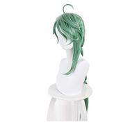 WELLHY Cosplay Wig Genshin Impact BaiZhu Cosplay Wig Unisex 100cm Long Green Wig Cosplay Anime Cosplay Wigs Heat Resistant Synthetic Halloween Wigs for Coser