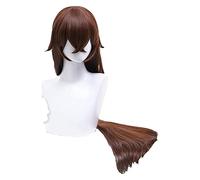 WELLHY Cosplay Wig Genshin Impact Cosplay Wig Amber Long Wavy Brown Wig Cosplay Anime Cosplay Wigs Heat Resistant Synthetic Wigs Halloween for Coser