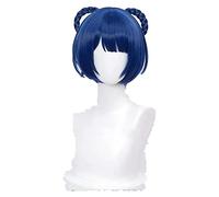 WELLHY Cosplay Wig Genshin Impact Xiangling Cosplay Women 30cm Christmas Blue Black Wig Cosplay Anime Cosplay Hair Halloween Anime Cosplay Wigs for Coser