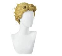 WELLHY Cosplay Wig Giorno Giovanna Cosplay Bizarre Adventure Cosplay Gold Wig Cosplay Anime Wig Cosplay Heat Resistant Synthetic Wig Halloween for Coser