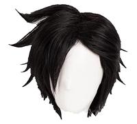 WELLHY Cosplay Wig Haikyuu!! Tetsurou Kuroo Tetsurou Cosplay Wigs Short Black Heat Resistant Synthetic Hair Wig + Wig Cap for Coser