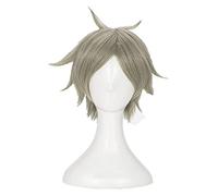 WELLHY Cosplay Wig Haikyuu!! Volleyball Eita Semi Cosplay Wig Short Mixed Gray Heat Resistant Synthetic Hair Wig + Wig Cap for Coser