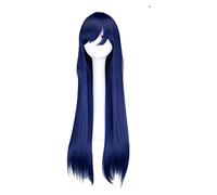 WELLHY Cosplay Wig Hinata Hyuga Cosplay Women Long Straight Dark Blue Wig Cosplay Anime Cosplay Wig Heat Resistant Synthetic Wigs for Coser