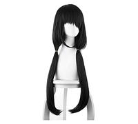 WELLHY Cosplay Wig Japanese Anime Date A Live 3 Tokisaki Kurumi Wig Cosplay Nightmare Black Tiger Mouth Clip Tail Anime Wig Cosplay for Coser