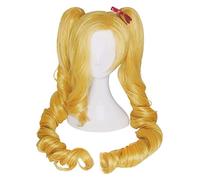 WELLHY Cosplay Wig Jinx Cosplay Wigs Christmas Ambitious Elf Jinx Cosplay Wig Long Yellow Wave Bunches Synthetic Hair Perucas for Coser