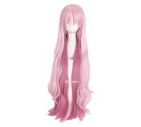 WELLHY Cosplay Wig K-Project K Neko Cosplay Wig 100cm Long Mixed Pink Heat Resistant Synthetic Hair Wig + Wig Cap for Coser