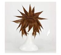 WELLHY Cosplay Wig Kingdom Hearts III 3 Sora Cosplay Wigs Short Brown Heat Resistant Synthetic Hair Wig + Wig Cap for Coser