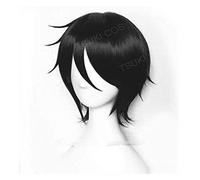WELLHY Cosplay Wig Kuroshitsuji Black Butler Michaelis Short Black Heat Resistant Anime Cosplay Costume Wig + Track + Wig Cap for Coser