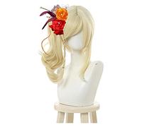 WELLHY Cosplay Wig Love Live PDP Ai Miyashita Cosplay Wig LoveLive Perfect Dream Project Cosplay Ponytail Blonde Wig Synthetic Hair for Coser