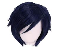 WELLHY Cosplay Wig My Hero Tenya Iida Cosplay Wigs Short Blue Heat Resistant Synthetic Hair Wig + Wig Cap for Coser