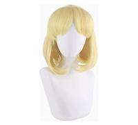 WELLHY Cosplay Wig My Next Life As a Villainess: All Routes Lead to Doom! Maria Campbell Wigs Golden Short Curl Anime Cosplay Wig + Wig Cap for Coser