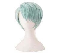 WELLHY Cosplay Wig Mystic Messenger Cosplay Wigs V Wig Short Mint Green Heat Resistant Synthetic Hair Cosplay Wig + Wig Cap for Coser