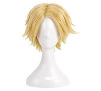 WELLHY Cosplay Wig Mystic Messenger Yoosung Cosplay Wig Short Yellow Heat Resistant Synthetic Hair Wig + Wig Cap for Coser