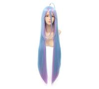 WELLHY Cosplay Wig NO Game NO Life Shiro Cosplay Wigs 100cm Blue Gradient Heat Resistant Synthetic Hair Perucas Women Cosplay Wig for Coser