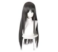 WELLHY Cosplay Wig Novel Sakurajima Mai Cosplay Wigs Headwear Rascal Does Not Dream of Senpai Synthetic Hair Long Straight Gray Hair Wig for Coser