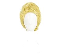 WELLHY Cosplay Wig P5 Persona 5 Ryuji Sakamoto Cosplay Wigs Short Blonde Fluffy Heat Resistant Synthetic Hair Wig + Wig Cap for Coser