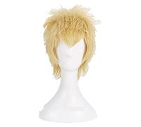 WELLHY Cosplay Wig P5 Persona 5 Ryuji Sakamoto Cosplay Wigs Styled Short Golden Blonde Heat Resistant Synthetic Hair Wig + Wig Cap for Coser