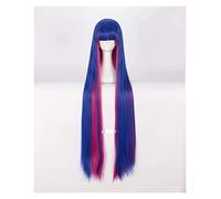 WELLHY Cosplay Wig Panty & Stocking with Garterbelt Stocking Anarchy Cosplay Wig 100cm Long Mixed Blue Pink Heat Resistant Synthetic Wig + Wig Cap for Coser