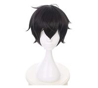 WELLHY Cosplay Wig Persona 5 Kurusu Akira Black Short Wig Cosplay Costume Heat Resistant Synthetic Hair Joker Amamiya Ren Halloween Party Wigs for Coser