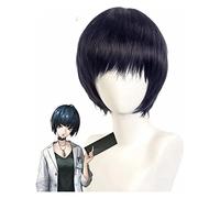 WELLHY Cosplay Wig Persona 5 Tae Takemi Cosplay Wig Women Short Dark Blue Wig Cosplay Anime Cosplay Wig Heat Resistant Synthetic Wigs Halloween for Coser