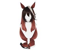 WELLHY Cosplay Wig Pretty Derby Symboli Rudolf Cosplay Wig Heat Resistant Synthetic Hair Carnival Halloween Party Props for Coser