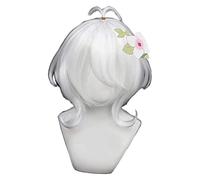 WELLHY Cosplay Wig Princess Connect Re:Dive Kokoro Cosplay Wigs Natsume Kokoro Cosplay Short White Wig Heat Resistant Synthetic Hair for Coser