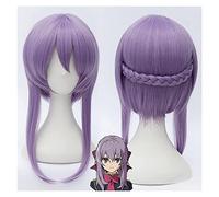 WELLHY Cosplay Wig Seraph of The end Hiiragi Shinoa Wigs Light Purple Heat Resistant Synthetic Hair Perucas Cosplay Wig + Wig Cap + Bowknot Hairpin for Coser